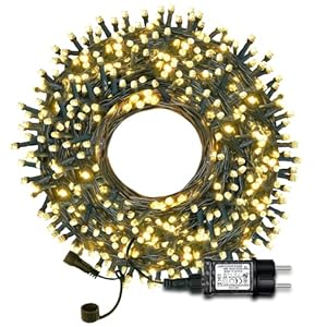 Lichtsnoer voor de kerstboom, 300 leds, 30 m, 8 modi, met geheugenfunctie, warmwitte led-lichtketting, waterdicht met stekker, voor buiten en binnen, voor Kerstmis, feest, bruiloft