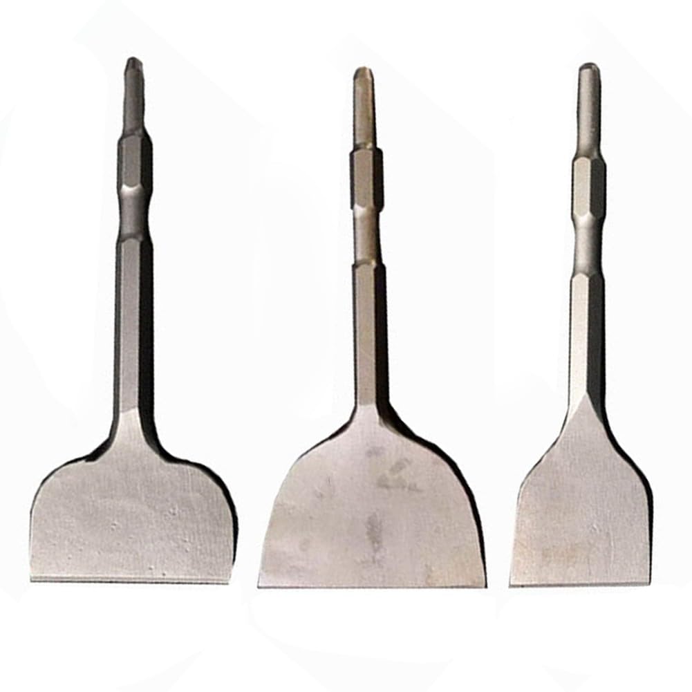 Cincel plano para martillo eléctrico con vástago hexagonal, 17 × 280 × 100 mm, acero