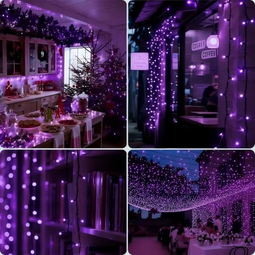 FLVOECN 380 LED 124FT Purple Halloween Lights Timer 8 Modes - image 7