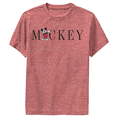 T-shirt technique Mickey Disney matière performance rouge chiné taille L
