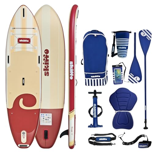 Sup gonflable 2-en-1 stable Skiffo Rivage 11' avec kit complet kayak 160 kg