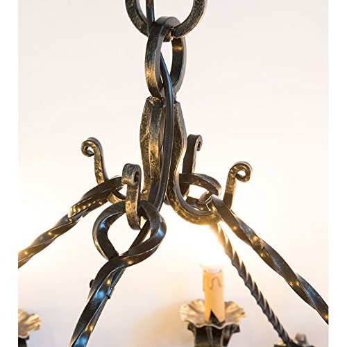 Grande lampe en fer forgé à la main 12 lumières pour ambiance rustique