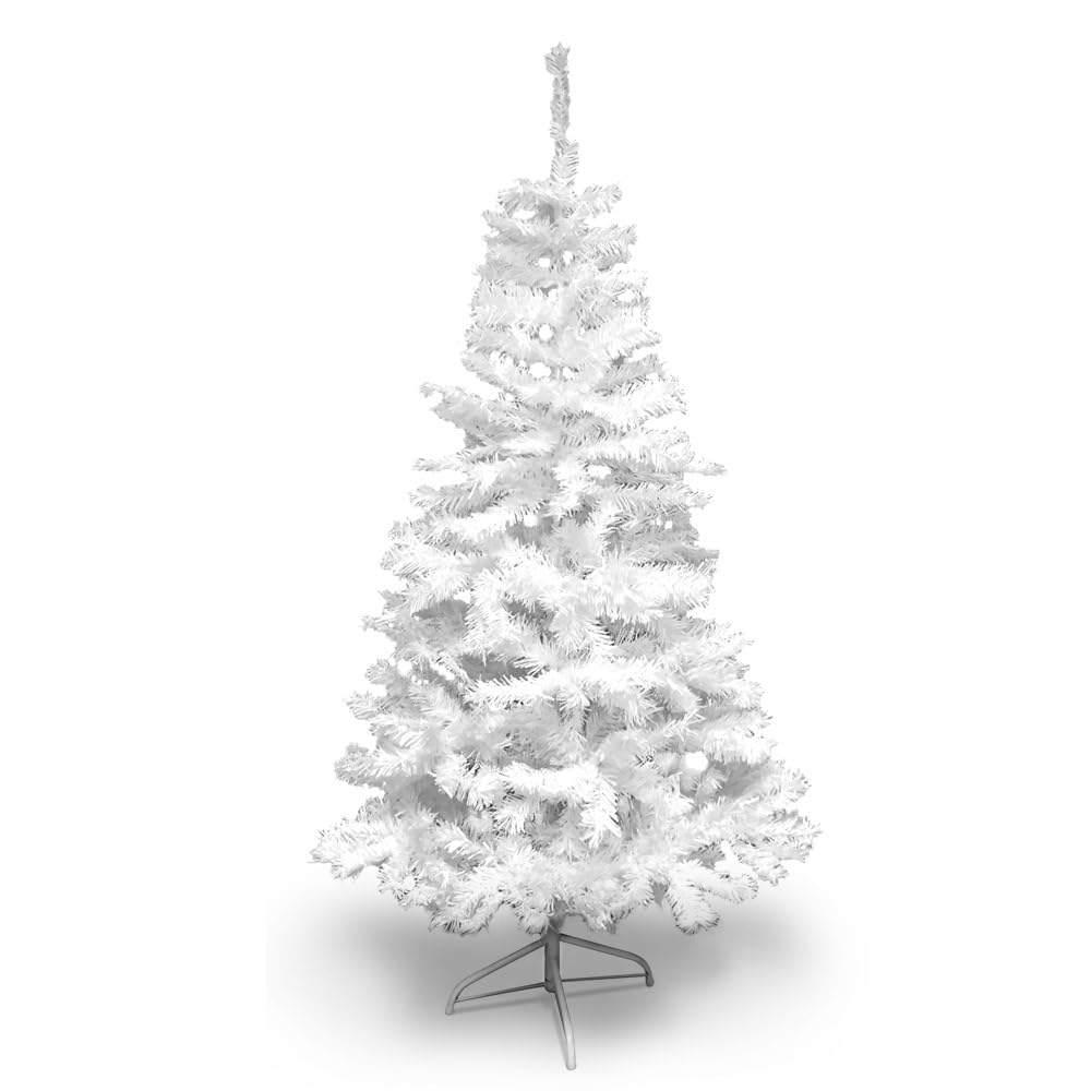 LA BOUTIQUE DE NOËL Sapin de Noël Articiel Réaliste Enneigé, 452 Branches, Pieds Inclus, Arbre de Noël PVC - Effet Naturel, Facile à Monter - 150 cm - Blanc