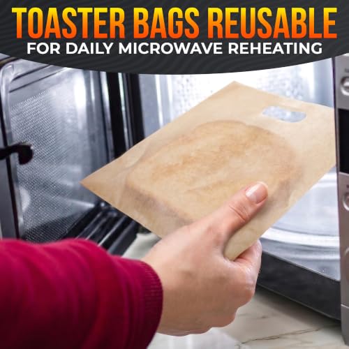 Image of 12 Pack Toaster Bags Reusable, 3 Sizes, Non-Stick, Heat Resistant