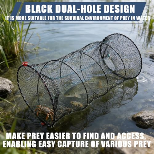 XEIYEI Fischfalle Köderfisch Krebs Fischreuse Set 2STK Fischernetz Fishing Köderfischreuse 30x60cm Reuse Hochwertige Fischreuse Krebsreuse zum Fangen von Aalen,Krabben,Hummer,Garnelen und Krabben