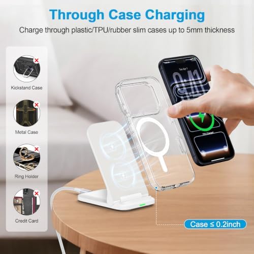 Samsung Foldable Fast Wireless Charging Stand Android Charger with Adapter - 3