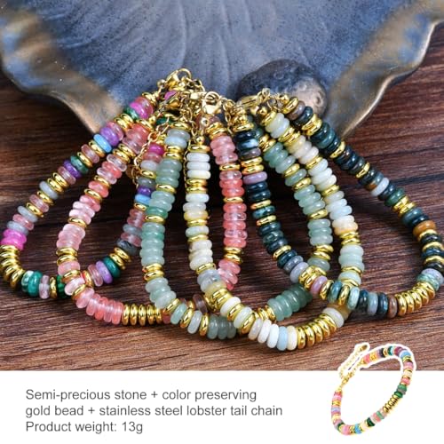 Handmade Bracelet with Colorful Natural Stones Trendy Beaded Handchain Unique Fashion Wrist Accessories3
