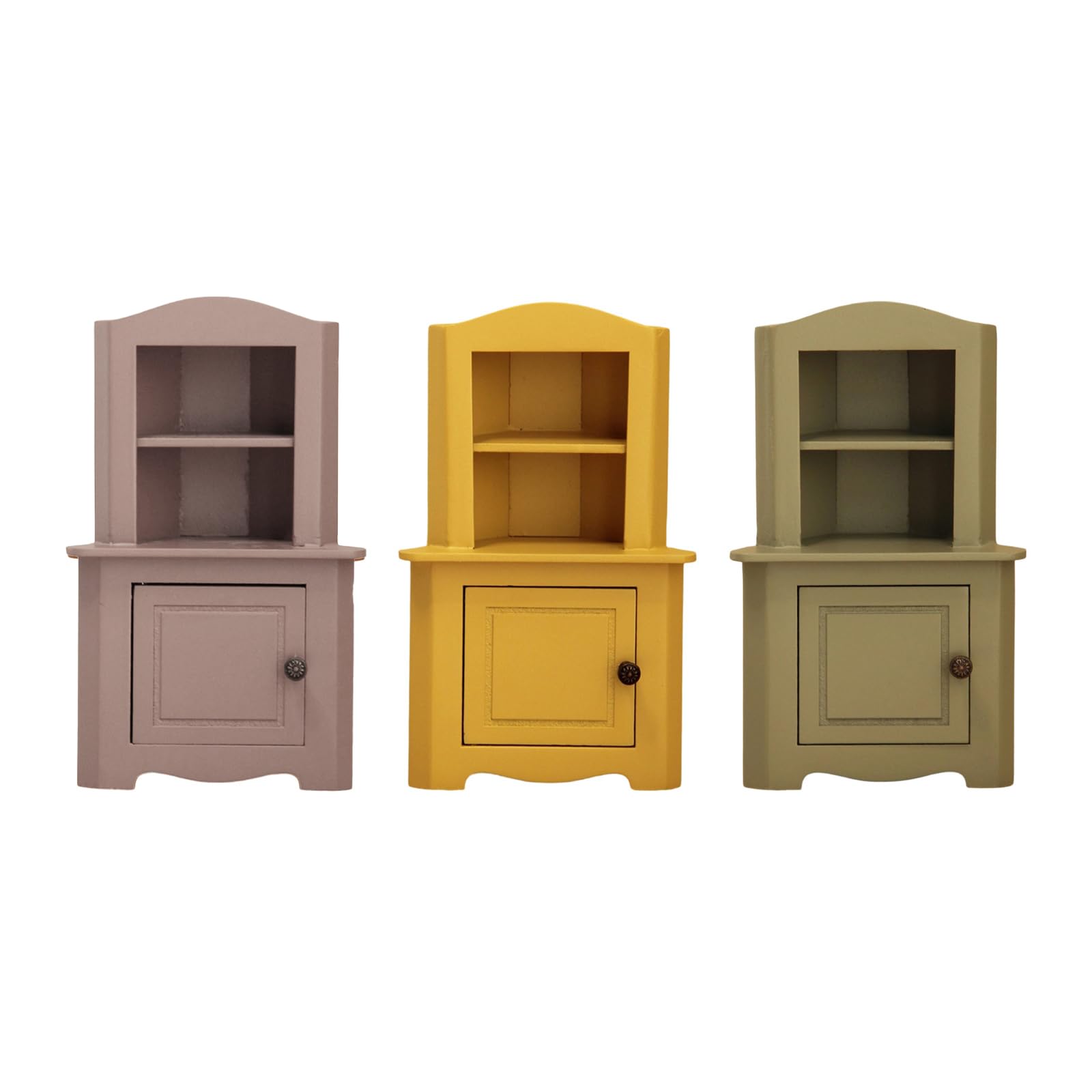 Armario de madera modelo muebles escala 1:12, amarillo