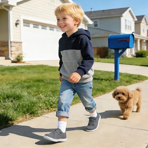 Image of LeIsfIt Toddler Shoes Girls Boys Wide Shoes Kids Zero Drop Minimalist Sneakers Barefoot Slip on Tennis Sneakers