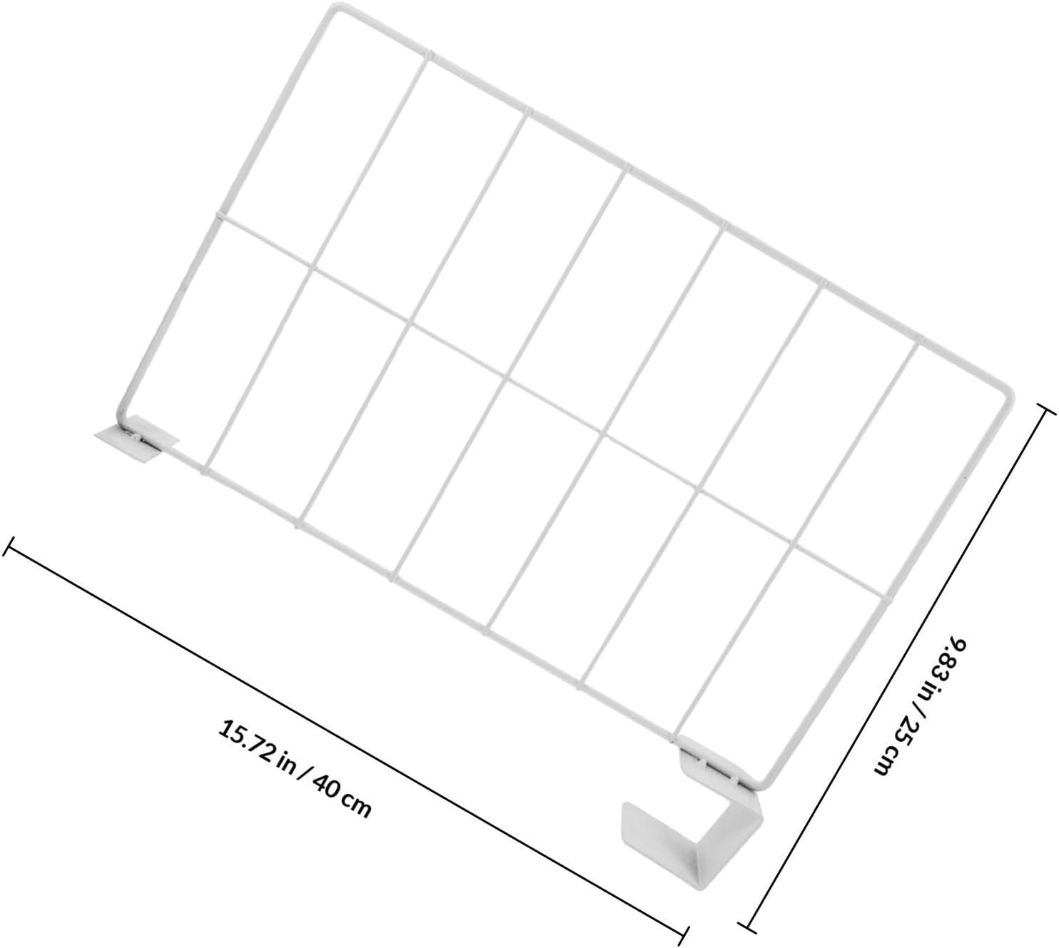 Metal Wire Shelf Dividers White Shelf Separators with Grid Design 2pcs for Enhanced Storage Efficiency Sturdy Versatile Application in Laundry Room and Logistics Stations