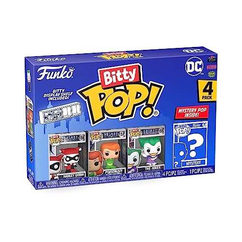 Funko Bitty Pop! DC - Harley Quinn, The Joker, Poison Ivy Y una