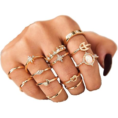 Boho Gold Astrology Rings for Women: Celestial Statement Pieces