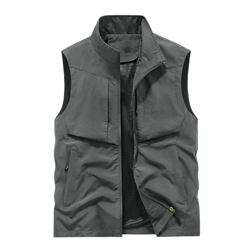 Chaleco multibolsillo de primavera otoño con cuello alto USTZFTBCL 3