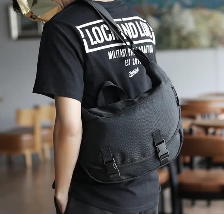 Small Messenger Bag with RFID Pockets, Durable Water-Resistant Messenger Bag for Men-Women Adjustable Strap Shoulder Bag for Men, Mens Crossbody Bag, Crescent Satchel Bag Men Cross Body Bag - Image 2