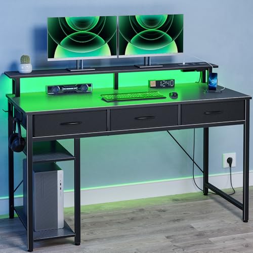 Rolanstar Schreibtisch mit Schubladen, Computertisch mit...