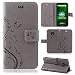 Produktbild betterfon | Motorola Moto G7 Play Hülle Flower Case Handytasche Schutzhülle Blumen Klapptasche Handyhülle Handy Schale für Motorola Moto G7 Play Grau