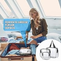 Aucuu Kulturtasche Transparent,3 Stück Kosmetiktasche Durchsichtig, wasserdichte PVC-Reise-Waschtaschen, TSA-zugelassene Make-up-Taschen, für Familie, Männer un Frauen – Ansicht 7