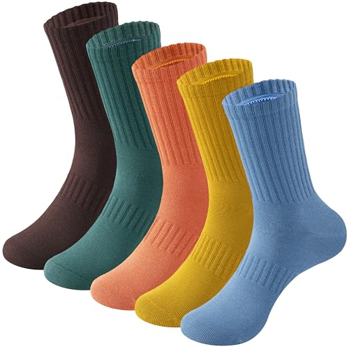 Image of MAGIARTE Womens Athletic Cotton Crew Socks Moisture Wicking Breathable Sports Casual Socks for Women 3 /5-PACK