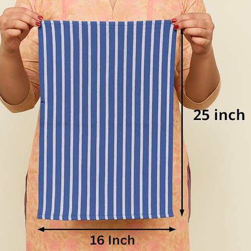Image of Cooker&Mixer Cotton Kitchen Towels, Dish Cleaning Cloth, Cotton Napkins, Scrubbing Wash Cloths, Bulk, Sets, Mix Color, 40 x 63 cm, Set of 5, Premium Comb Structure, Super Absorbent, Quick-Drying