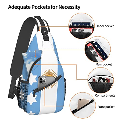 Argentina Sling Bag, Argentine Flag Crossbody Sling Backpack Shoulder Chest Bag Travel Hiking Daypack4