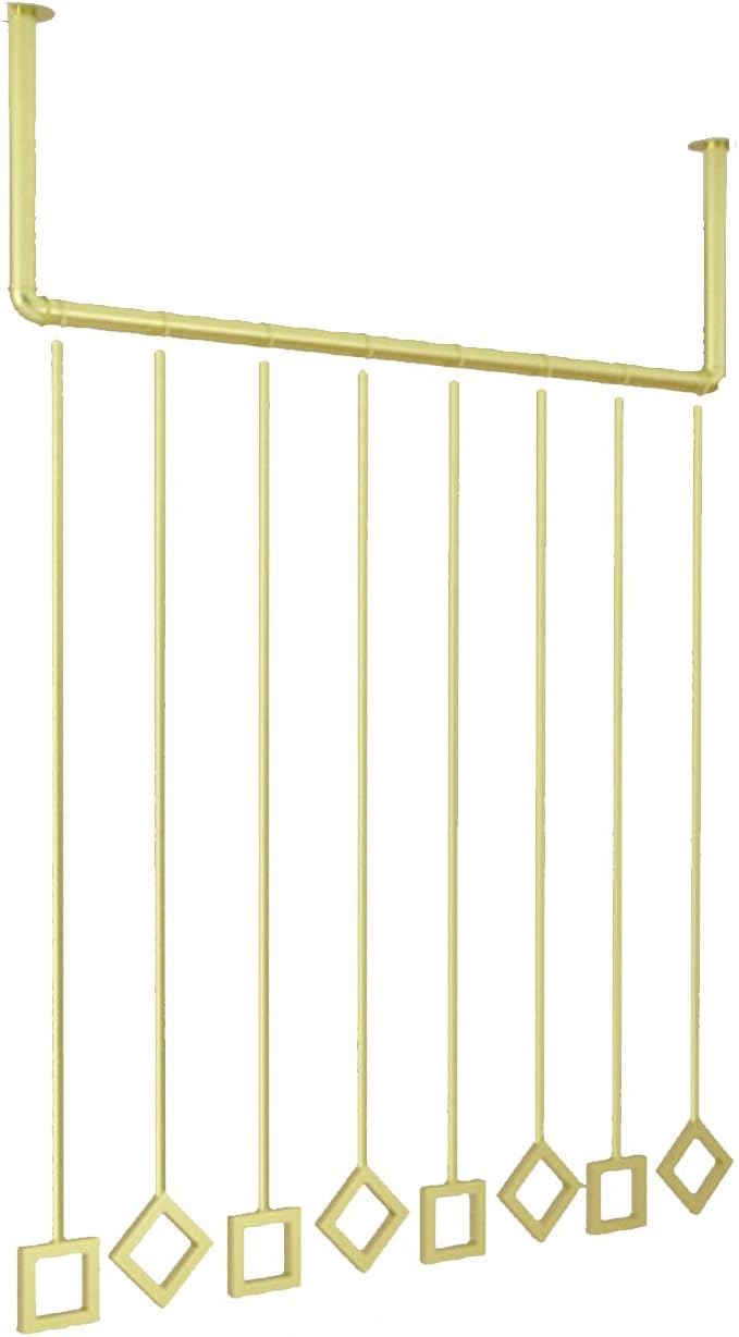 Porte-vêtements de plafond robuste en acier noir de 120 x 115 cm