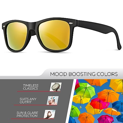 Image of Retro Rewind Polarized Sunglasses for Women Men - UV400 Classic Square Vintage Shades Trendy Unisex Sun Glasses