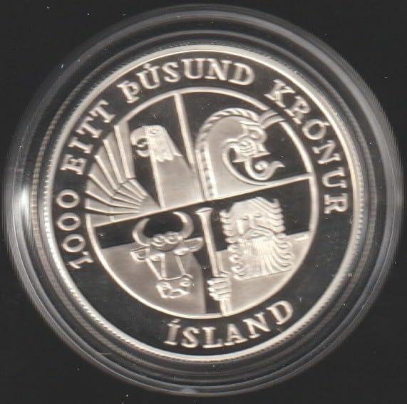 2000 P Leif Erickson Millenium Commemorative Proof Silver $1 Dollar, 90% Silver