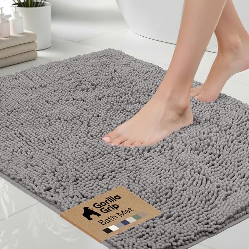 GORILLA GRIP Bath Rug Mat, Thick Soft Absorbent...