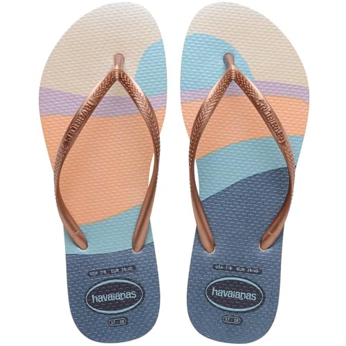 Havaianas Women's Slim Palette Glow Flip Flops Sandals, Beige, 7/82