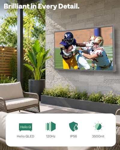 Image of SYLVOX 55'' Outdoor TV, 4K UHD Built in Voice Assitant, Waterproof Smart TV Support WiFi Bluetooth, 1000nits TV for Partial Sun Area(Deck Pro Series, 2023)