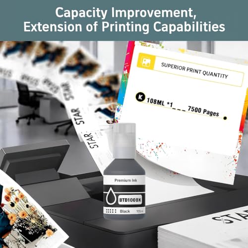 Image of KOSH BTD100 Refill Ink Compatible with Brother DCP-T236, DCP-T230, DCP-T436W, DCP-T430W, DCP-T535DW, DCP-T530DW, DCP-T730DW, DCP-T830DW, MFC-T930DW Printers