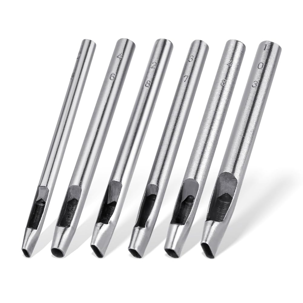 Ctrlzs 6 Sizes Oval Hole Punch For Leather 6Mm-10Mm Hollow Leather Crafting Hand Punching Tool Kit For Leather Crafting