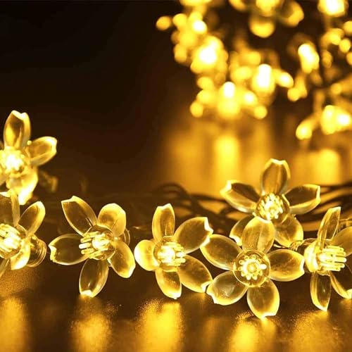 Image of Xenith 14 LED Silicone Blossom Flower Fairy String Decorative Lights for Diwali Christmas Tree Home Balcony Bedroom Window Wall Garden Navratri Ganpati Valentine Decoration (Warm White, 3.5 Meter)