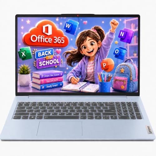 Image of Lenovo IdeaPad Slim 3i 15.6 inch FHD Laptop with 1-Year Microsoft 365 Included, Intel N150 Processor, 8GB DDR5 RAM, 128GB SSD, Wi-Fi 6, Windows 11, Everyday Student Laptop, Frost Blue