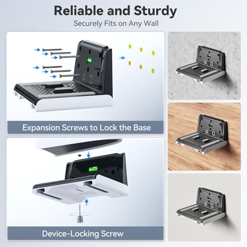 Soporte de Pared para PS5 Compatible con Consolas P5/Slim/Pro, Soporte Vertical para PS5 para Base Mando P5, Kit de Montaje en Pared para PlayStation 5 Accesorios con Gancho Auriculares, Blanco - imagen 4