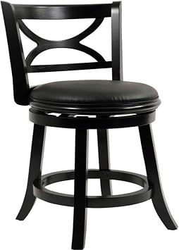 Boraam Florence Counter Height Wood Swivel Stool - Black Sandthru