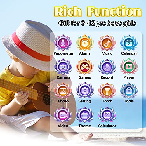 Waterproof Kids Smart Watch With 26 Game 1.44'' Touchscreen Hd Camera Pedometer Video Music Player Alarm Clock Calculator Educationals Game Watch Learning Toys For Girls Boys 3-12 Years Old #TOP1