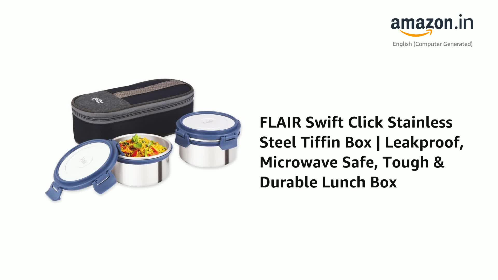 Buy Flair Swift Click Stainless Steel Tiffin Box | Leakproof