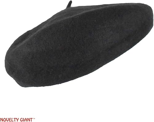 Miniatura 6 de 100% Lana Boina Negra Sombrero Parisino Francés, Negro -