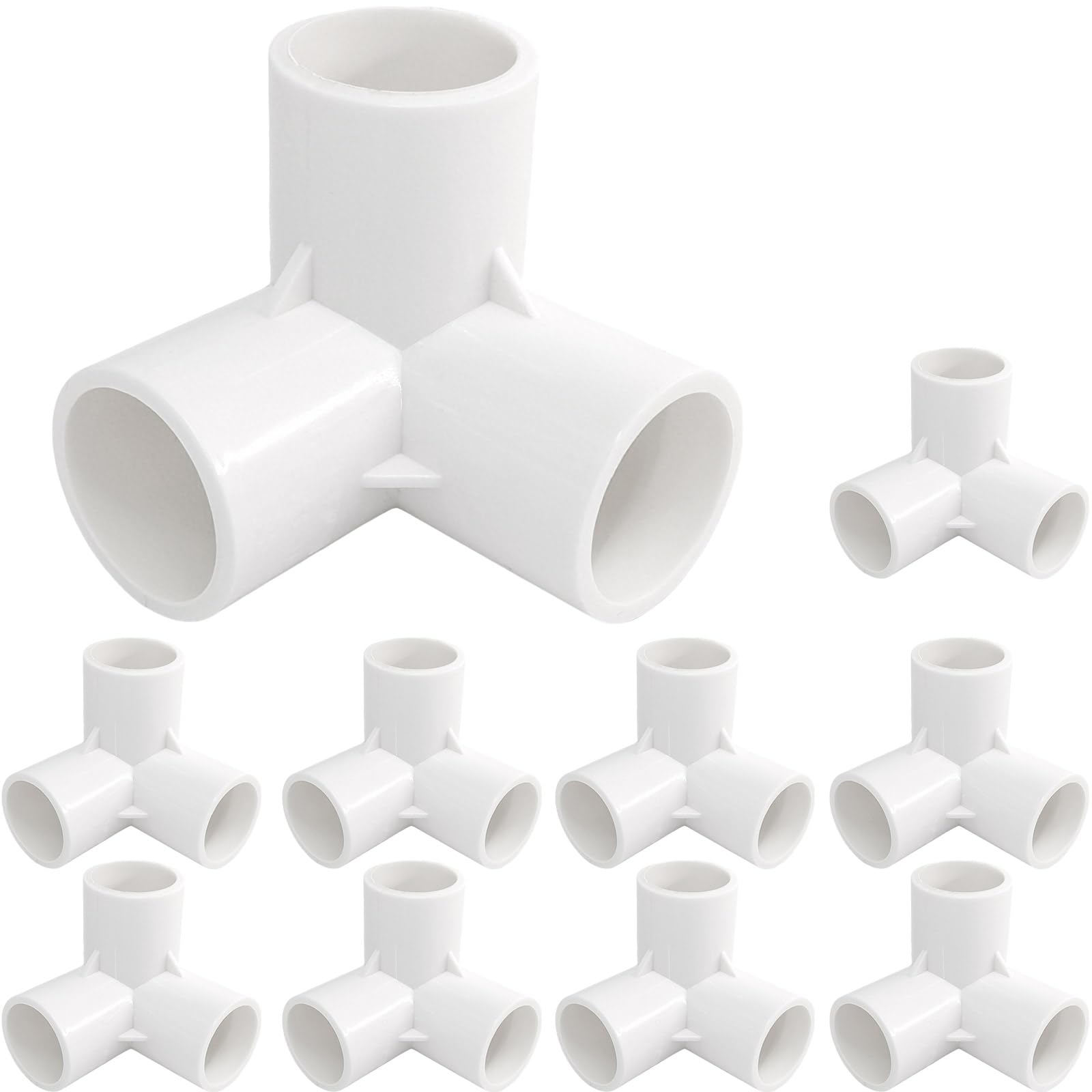 10Pcs 3 Way Inner Diameter 20mm PVC Fitting Build Heavy Duty Greenhouse Frame Furniture Connectors