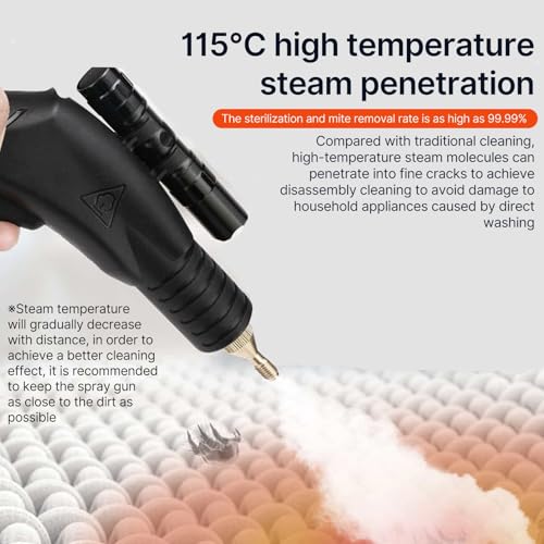 1700W High Pressure Steam Cleaner, Handheld Tankless Steamer with Hot & Cold Water Modes for Home & Auto Detailing - Cleans Tile Grout, Kitchen Grease, Floor Gaps (US Plug-Blue) by Tissting - Image 8