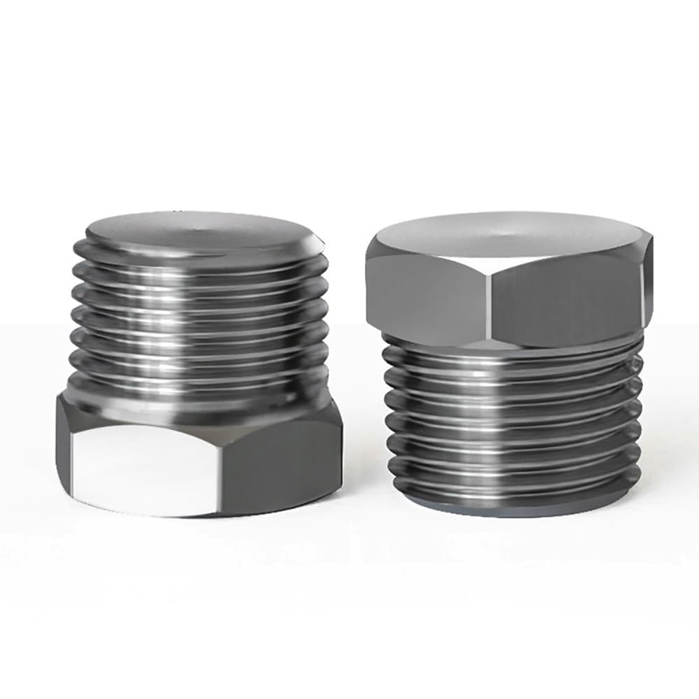 1 Piece NPT Taper Thread Hex Head Stopper, 304 Stainless Steel Pipe Plug for Machinery, Marine & Petrochemical Use(1/8")