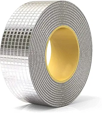 SHAYONAM Leakage Repair Waterproof Tape For Pipe Leakage Roof Water Tape Leakage Solution Aluminium Foil Tape Waterproof Adhesive Tape Sealing Butyl Rubber Tape Surface Crack, Pipe Rupture (5cmx5m,silver)