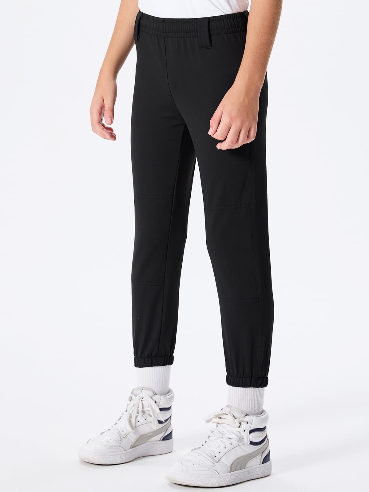 DEVOROPA 2T/3T/4T/5T to Big Kids Youth Boys Baseball Pants Girls Softball Pants Fast Pitch Tee Ball Practice Pants Pockets Black 3T