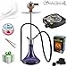 Produktbild Amy Deluxe Shisha Set - Edelstahl Shisha Anzünder, Kaminaufsatz, Dampfsteine, Kohle (SS09 - Stick Steel - Schwarz)