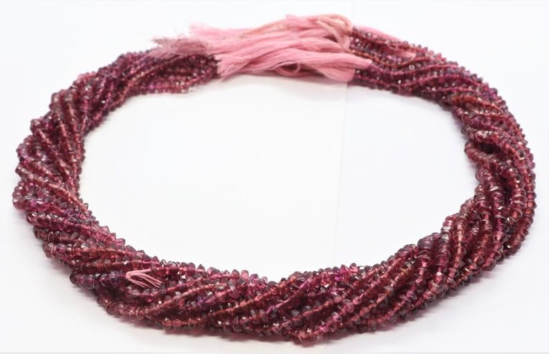 Rhodolite naturelle en perles rondes facettées 4mm pour la haute joaillerie créative DIY