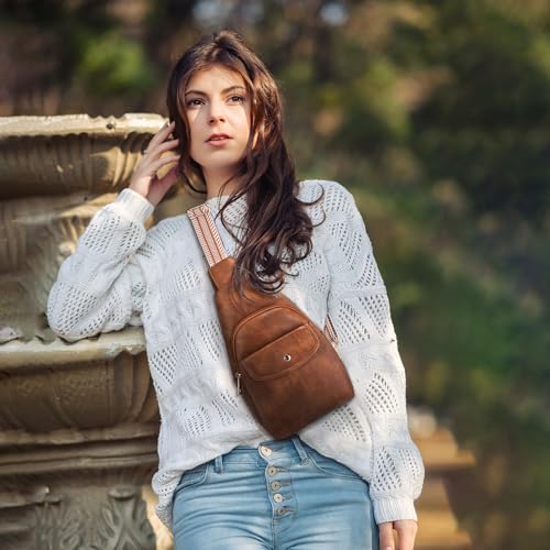 Missnine PU Leather Sling Bag for Women Anti-theft Crossbody Large Sling Backpack Travel Bag Purse2