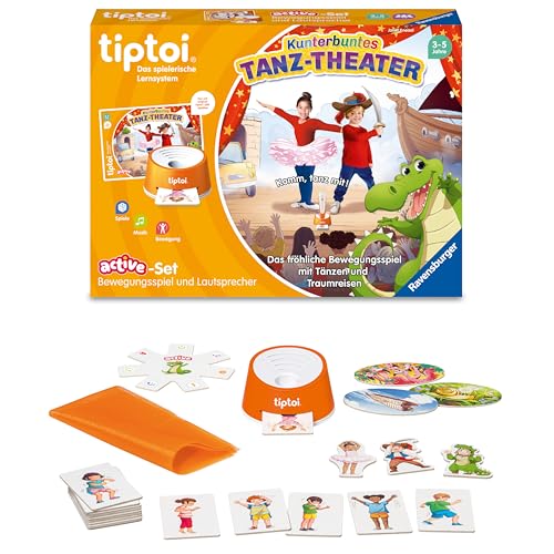 Ravensburger tiptoi® Spiel 00122 Active Set Kunterbuntes Tanz-Theater, Bewegungsspiel ab 3 Jahren