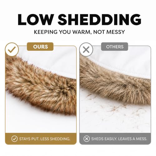 Image of Faux Fur Safety Reflective Plain Plaid Aviator Trapper Hat Snow Ski Trooper Winter Cap
