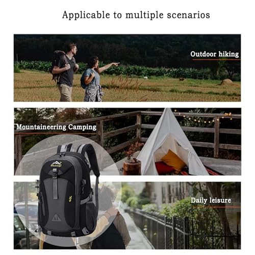 Nircho Wanderrucksack Herren Damen 40L Wasserdichter Rucksack Leicht Groß Reiserucksack,Outdoorrucksack mit Reflexstreifen Für Wandern, Radfahren, Klettern, Bergsteigen und Reisen Sport (Black)